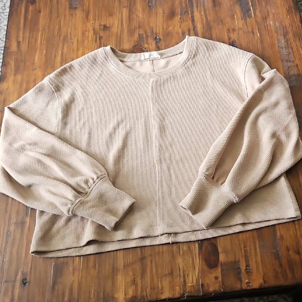 Cozy Tan Crew Neck Sweater
